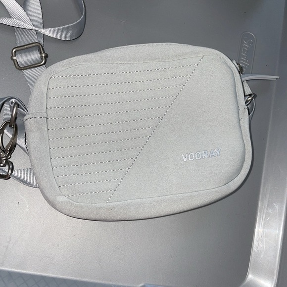 Vooray Handbags - Vooray Crossbody Sidekick Moto Light Neoprene Gray Phone Bag Weather Resistant